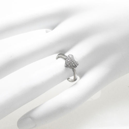 Little heart ring with micro pave set CZs | Wholesale sterling silver rings - Jewelry | Hand photo