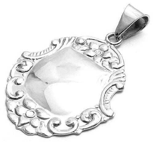 Fancy Designed Engravable Pendant | Wholesale 925 Sterling Silver Jewelry | Main