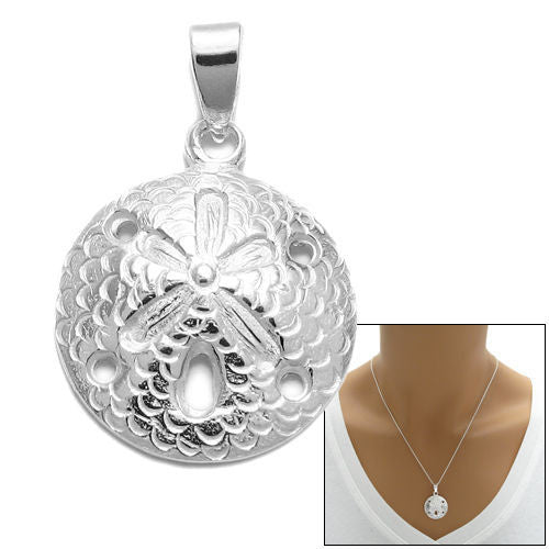 Adorable and well detailed sand dollar pendant | Wholesale 925 Sterling Silver Jewelry | Combo photo