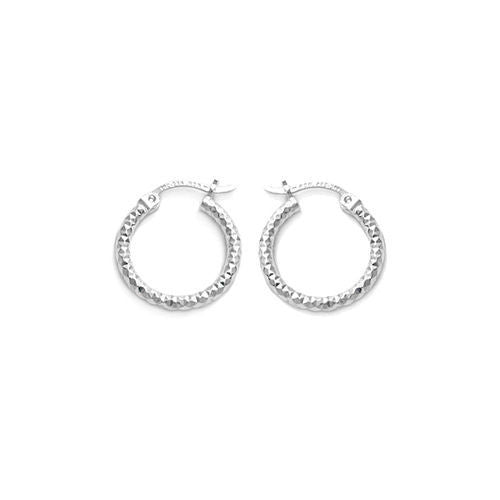 Pretty Dia Cut Faceted Hoop Earrings in 16.5mm | Wholesale Sterling Silver Jewelry | Alternate