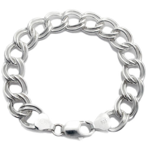 Dashing Double Link Charm Bracelet 11mm (150 Gauge) - 3 Lengths | Wholesale Sterling Silver Jewelry | Main