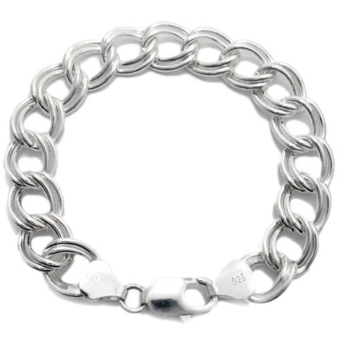 Dashing Double Link Charm Bracelet 11mm (150 Gauge) - 3 Lengths | Wholesale Sterling Silver Jewelry | Main