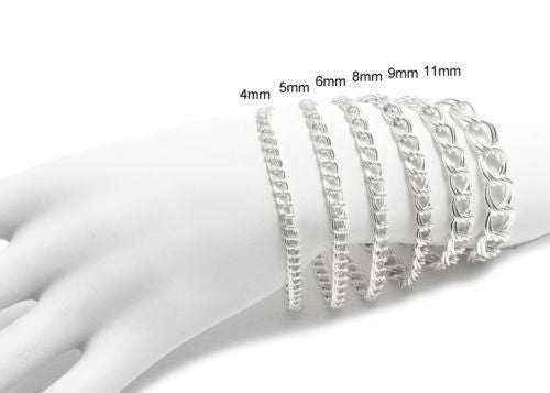 Stylish Double Link Charm Bracelet 6mm (080 Gauge) - 2 Lengths | Wholesale Sterling Silver Jewelry | Alternate