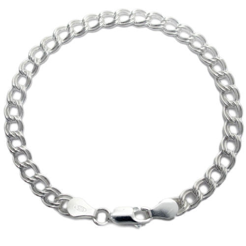 Stylish Double Link Charm Bracelet 6mm (080 Gauge) - 2 Lengths | Wholesale Sterling Silver Jewelry | Main