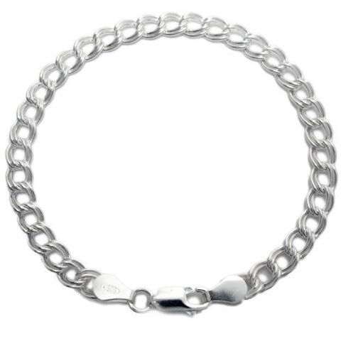 Stylish Double Link Charm Bracelet 6mm (080 Gauge) - 2 Lengths | Wholesale Sterling Silver Jewelry | Main