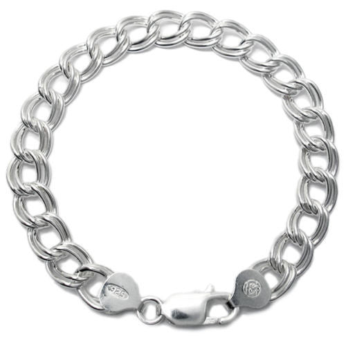 Exquisite Double Link Charm Bracelet 9mm (120 Gauge) - 3 Lengths | Wholesale Sterling Silver Jewelry | Main