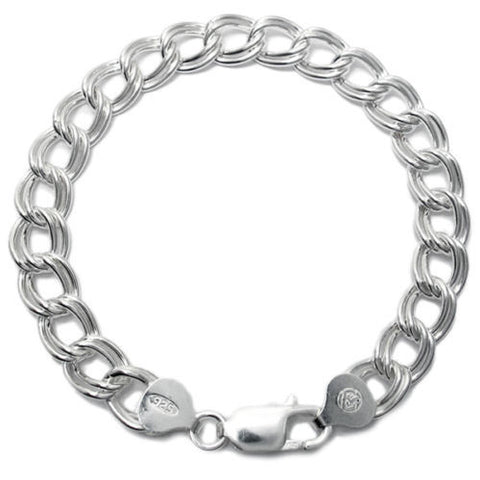 Exquisite Double Link Charm Bracelet 9mm (120 Gauge) - 3 Lengths | Wholesale Sterling Silver Jewelry | Main