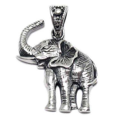 Charming and Detailed Elephant Pendant | Wholesale 925 Sterling Silver Pendant - Jewelry 
