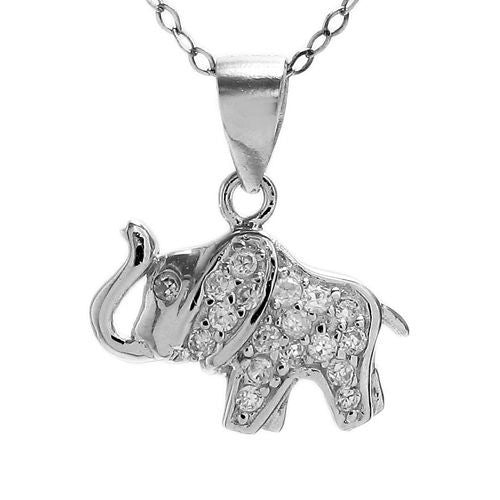 Gorgeous Elephant Pendant Embellished with CZs | Wholesale 925 Sterling Silver Pendant | Alternate