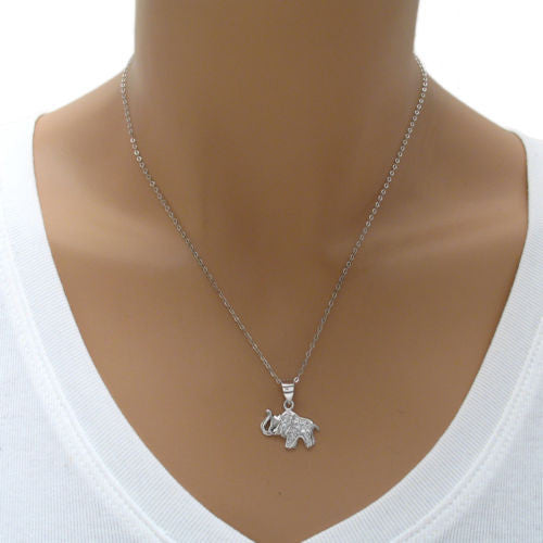 Gorgeous Elephant Pendant Embellished with CZs | Wholesale 925 Sterling Silver Pendant | Alternate