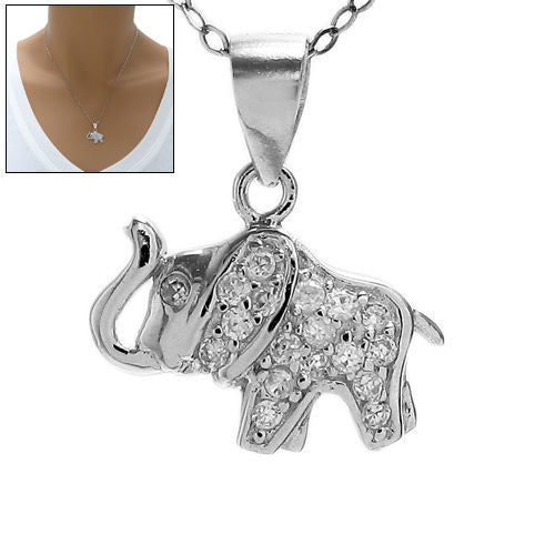 Gorgeous Elephant Pendant Embellished with CZs | Wholesale 925 Sterling Silver Pendant | Main