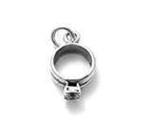 Memorable Engagement Ring with Solitaire Charm. Wholesale Sterling Silver Charms - Jewelry