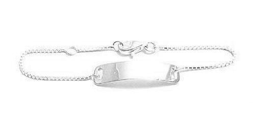 Delicate Baby Bracelet with Engravable I.D. Plate | Wholesale 925 Sterling Silver Jewelry | Main