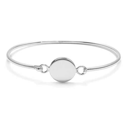 Simplistic Engravable Bangle Bracelet - 3 Lengths | Wholesale 925 Sterling Silver Jewelry | Main