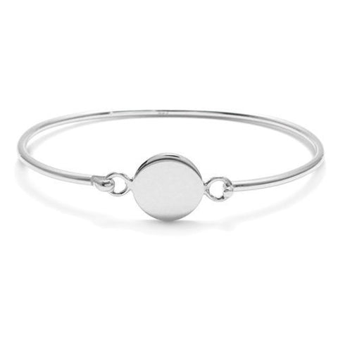 Simplistic Engravable Bangle Bracelet - 3 Lengths | Wholesale 925 Sterling Silver Jewelry | Main