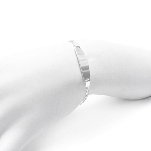 Special Child's Link Bracelet with Engravable I.D. - 2.5mm (060 Gauge) | Wholesale 925 Sterling Silver Jewelry | Alternate