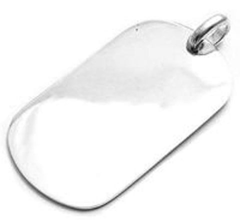 Simplistic Engravable Dog Tag Pendant | Wholesale 925 Sterling Silver Jewelry | Main