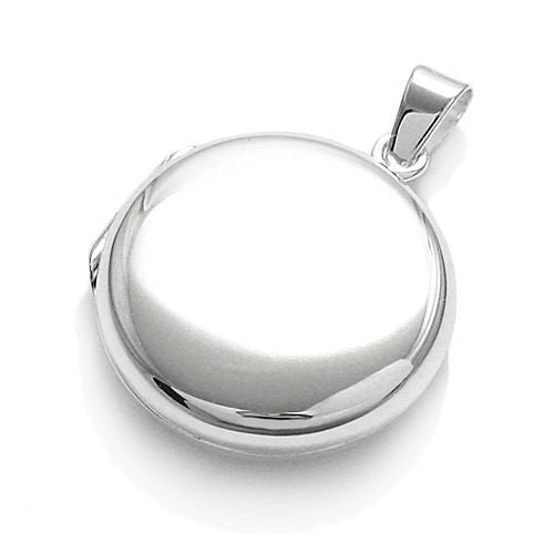 Dainty Engravable Flat Round Locket - 18mm | Wholesale 925 Sterling Silver Jewelry | Alternate