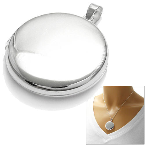 Dainty Engravable Flat Round Locket - 25mm | Wholesale 925 Sterling Silver Jewelry | Alternate