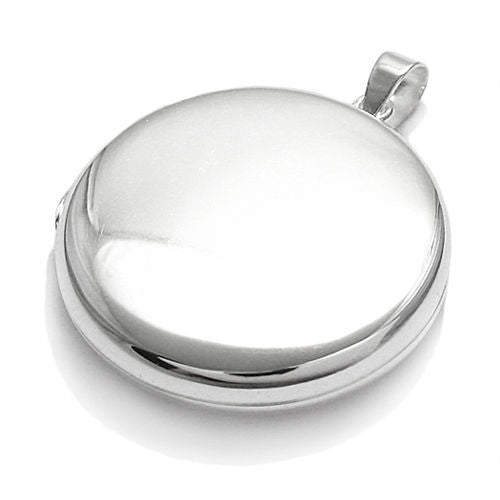 Dainty Engravable Flat Round Locket - 4 Sizes | Wholesale 925 Sterling Silver Jewelry | Main