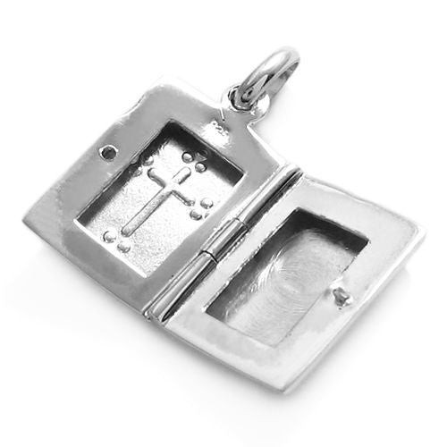 Dainty Etched Cross Locket Pendant | Wholesale 925 Sterling Silver Pendant - Jewelry | Alternate