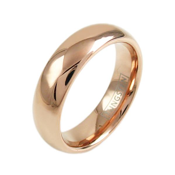 Rose Gold dome tungsten wedding band | 6mm width | Wholesale Tungsten Rings - Wedding Bands | Diagonal photo