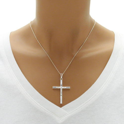 Gorgeous Faceted Cross Pendant - Crucifix | Wholesale 925 Sterling Silver Pendant - Jewelry | Alternate