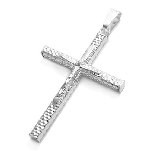 Gorgeous Faceted Cross Pendant - Crucifix | Wholesale 925 Sterling Silver Pendant - Jewelry | Alternate
