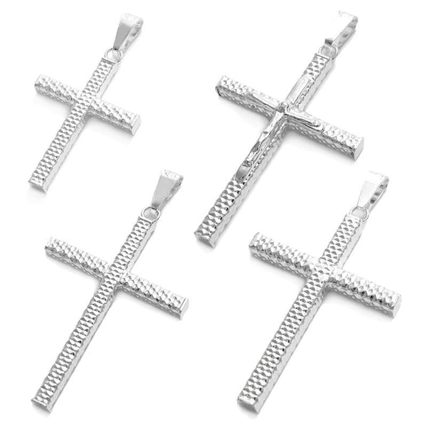 Gorgeous Faceted Cross Pendant - 4 Styles | Wholesale 925 Sterling Silver Pendant - Jewelry | Main
