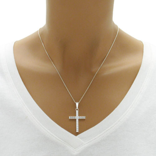 Gorgeous Faceted Cross Pendant - Small | Wholesale 925 Sterling Silver Pendant - Jewelry | Alternate