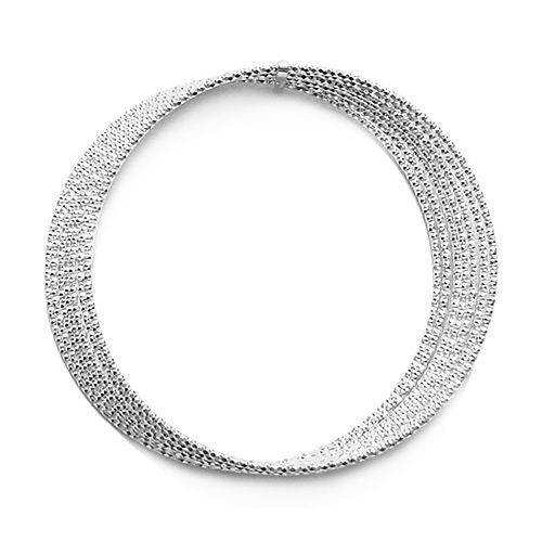 Shiny 7.5" Faceted Multi-Bangle Bracelet | Wholesale 925 Sterling Silver Jewelry | Main