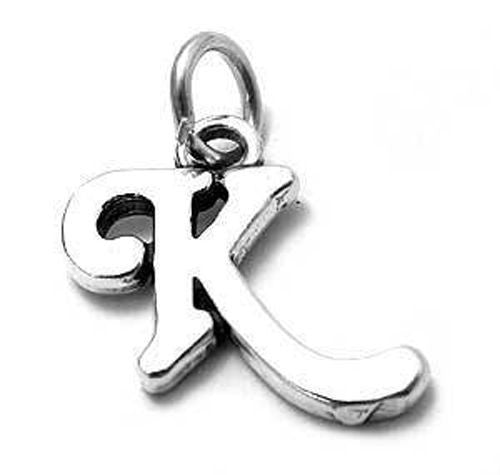 Gorgeous Fancy Initial K Charm | Wholesale 925 Sterling Silver Jewelry | Alternate