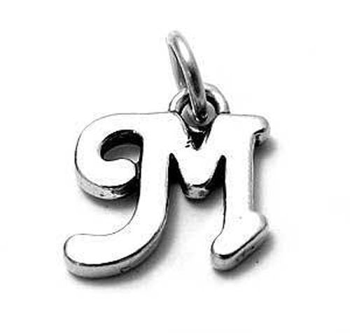 Gorgeous Fancy Initial M Charm | Wholesale 925 Sterling Silver Jewelry | Alternate
