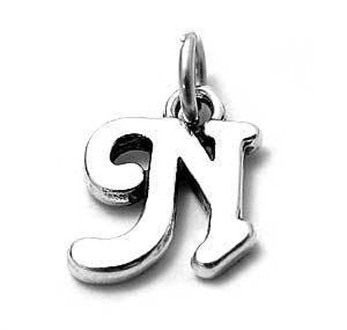 Gorgeous Fancy Initial N Charm | Wholesale 925 Sterling Silver Jewelry | Alternate