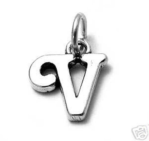 Gorgeous Fancy Initial V Charm | Wholesale 925 Sterling Silver Jewelry | Alternate