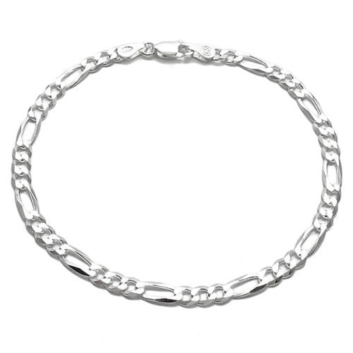 Dashing Figaro Link Chain 8" Bracelet - 5mm | Wholesale 925 Sterling Silver Jewelry | Alternate