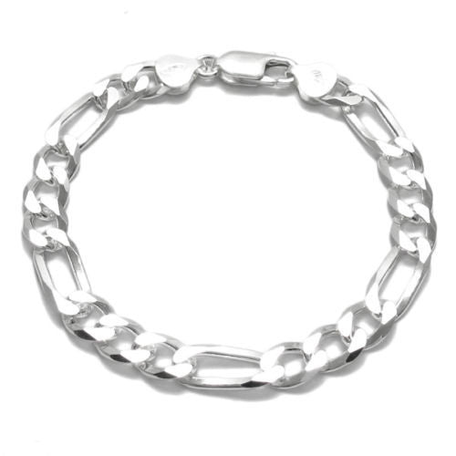 Dashing Figaro Link Chain 8" Bracelet - 8mm | Wholesale 925 Sterling Silver Jewelry | Alternate