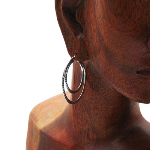 Diamond Cut Hoop within Hoop Earrings | Wholesale Sterling Silver Jewelry | Alternate