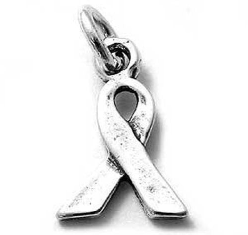 Forget Me Not Ribbon Charm | Wholesale 925 Sterling Silver Pendant | Main