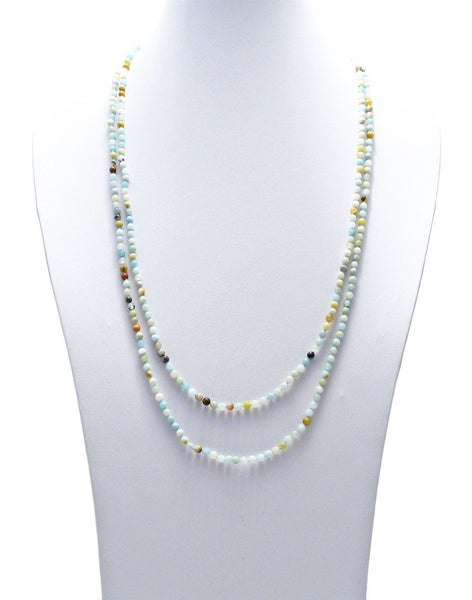 Genuine 60" Amazonite Bead Necklace w/ 5mm beads | Wholesale Fashion Jewelry | Main photo