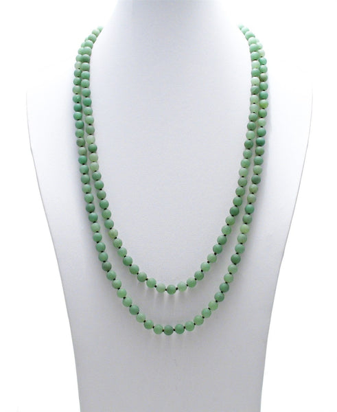 Genuine 60" Aventurine Bead Necklace w/ 9mm beads | Wholesale Fashion Jewelry | Main photo