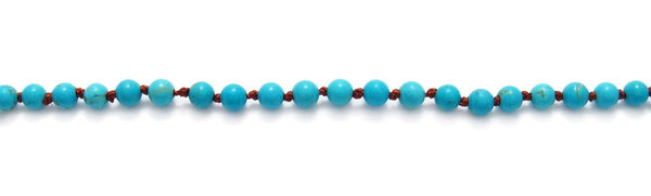 Genuine 70" blue turquoise bead necklace w/ 4.5mm beads | Wholesale Fashion Jewelry | Item photo