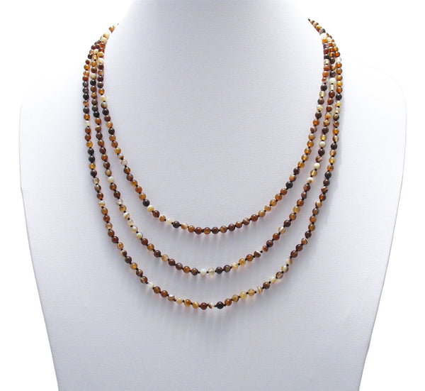 Genuine 72" red carnelian bead necklace w/ 5mm beads | Wholesale Fashion Jewelry | Alternate photo