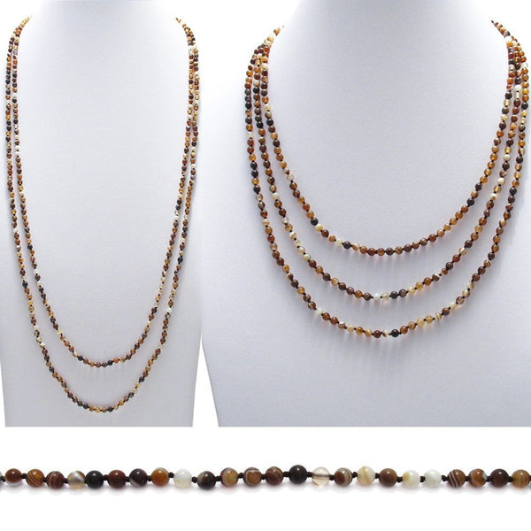 Genuine 72" red carnelian bead necklace w/ 5mm beads | Wholesale Fashion Jewelry | Combo photo