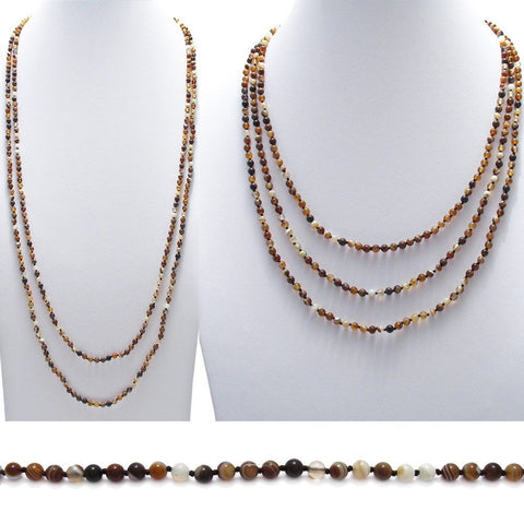 Genuine 72" red carnelian bead necklace w/ 5mm beads | Wholesale Fashion Jewelry | Combo photo