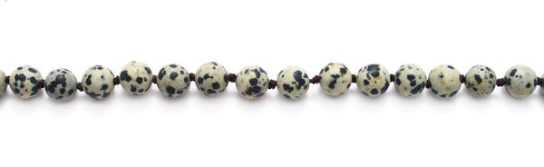 Genuine 60" Dalmatian Jasper Bead Necklace w/ 9mm beads | Wholesale Fashion Jewelry | Item photo