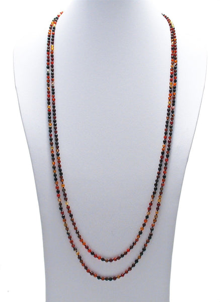 Genuine 74" Dark Carnelian Bead Necklace w/ 4.5mm beads | Wholesale Fashion Jewelry | Main photo