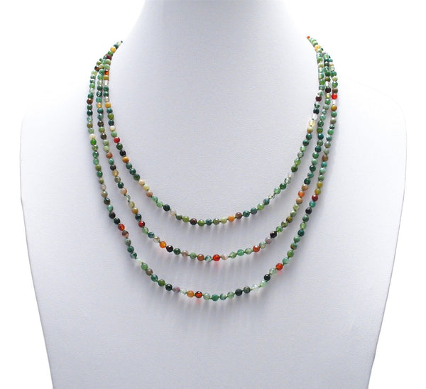 Genuine 70" Fancy Jasper Bead Necklace w/ 4mm beads | Wholesale Fashion Jewelry | Alternate photo
