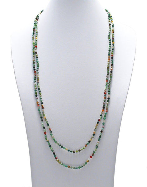 Genuine 70" Fancy Jasper Bead Necklace w/ 4mm beads | Wholesale Fashion Jewelry | Main photo