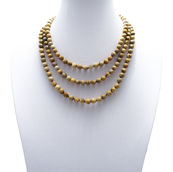 Genuine 60" picture jasper bead necklace w/ 9mm beads | Wholesale Fashion Jewelry | Alternate photo